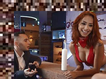 Incredible redhead Veronica Leal gets fucked in the ass by her date