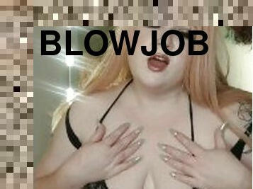 Your BBW girlfriend welcomes you home with a blowjob