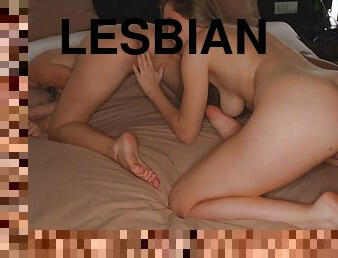 Sweet lesbians make out in mutual perversions until the orgasms hits them both