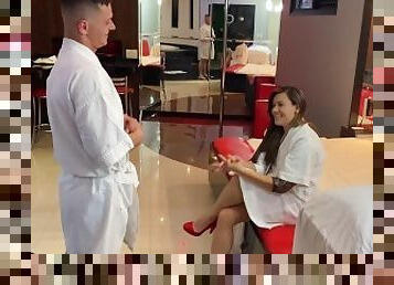 hot crown earns her husband's night voucher and goes to a massage parlor for women only. part 1