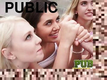 PublicHandjobs - Can too many girls give a handjob at once?