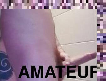 Slim Tattooed Teen Masturbates In The Shower!