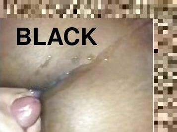 Cumshot on black girls ass