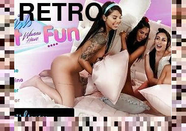 GIRLSWAY Retro Sleepover With Gina Valentina And Gianna Dior