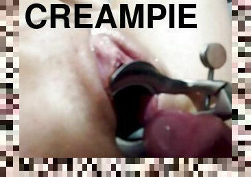 Young pussy speculum creampie