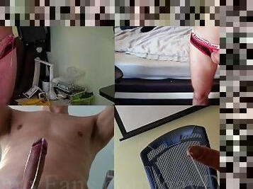 Twink MASSIVE slow-mo/inverted/4 camera cumshot, fucking fleshlight in jockstrap after colledge