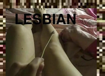 Lesbian girls plays with her body until her girl sees. Girl wants lesbian sex