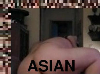 Chubby white dude breeding asian bottom bareback