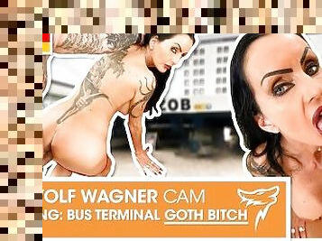 TRAIN STATION BLOWJOB! I met this Gothic MILF and I FUCKED HER FAKE TITS: SIDNEY DARK! WolfWagnerCom