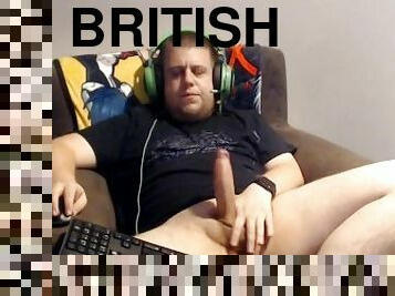 Chubby British Nerd Huge Cock Cumshot on self 6