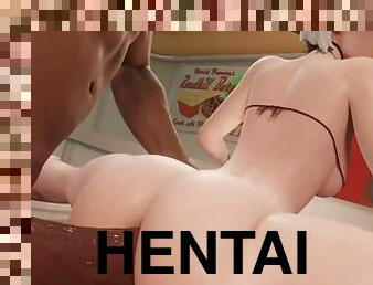 cul, gros-nichons, japonais, butin, hentai, seins, blanc