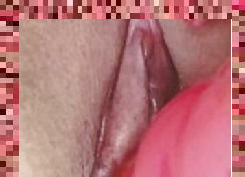 Close up tight creamy pussy dildo play so wet