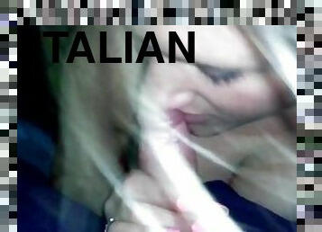 Italian milf sucking my cock