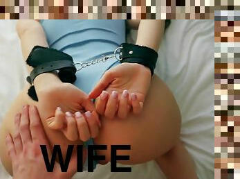 My sexy wife in handcuffs POV video