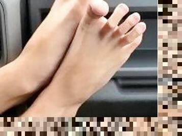 Sexy Feet on the Dashboard