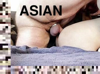 Fucking and felching my asian bottom.