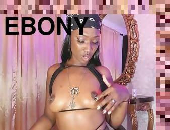 Ebony In Black Bikini Top Tit Tease