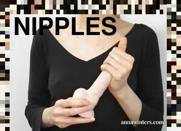 Gentle Dildo Handjob With Nipples Showing Through Shirt by Anna Winters
