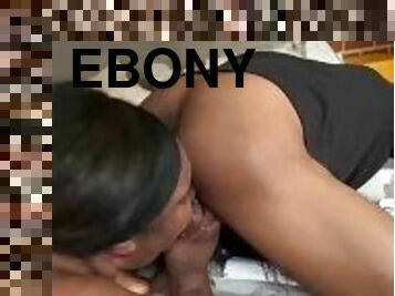 EBONY SUCKS BIG DICK AND GIVES SLOPPY RIMJOB (BBW Sucking Dick Eats Ass) @1macmillion