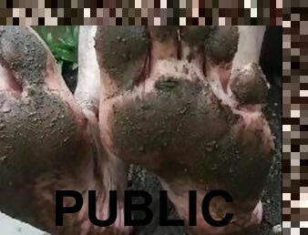 Muddy Dirty Filthy - Men’s feet - Barefoot bush walk - Would you still lick these feet?