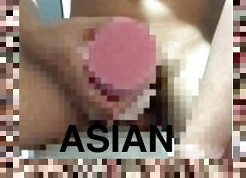 aasialainen, masturbaatio, mälliotos, valtava-mulkku, gay, japanilainen, käsihomma, nuori-18, mälli, sperma