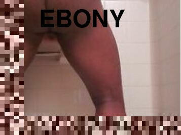 Ebony male with bbc humping the shower wall