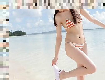 teenagerské, japonské, pláž, bikini