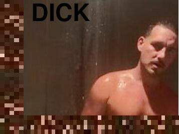 Derek Allen in the shower stroking