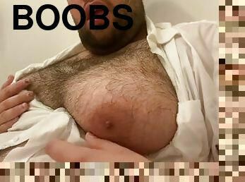 Big Man Boobs in Wet Shirt