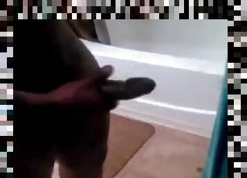 Masterbating my big black dick