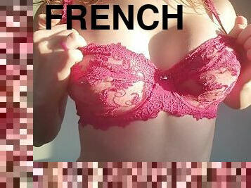 SHOWING PINK FRENCH UNDERWEAR AND SQUIRTING