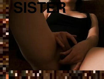 Step Sister showed stepbrother how she caresses himself