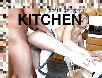 Teen in a DP on the kitchen counter