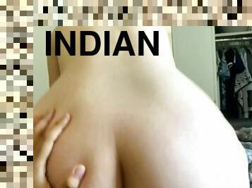 White ass bouncing on Indian cock