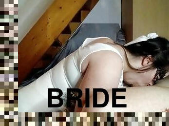 Cum drinker Bride take a big one on her throat