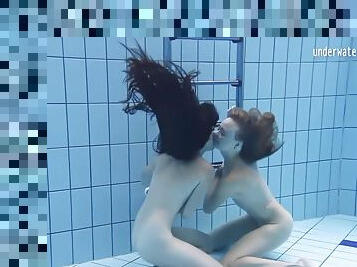 Lesbian Babes In The Pool And Redhead On Tenerife