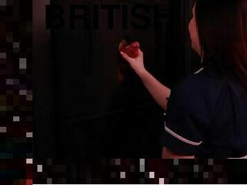 British Nurse Sucks A Strangers Cock At The Sex Club Gloryhole After Work