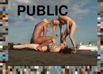 nordic teen threesome sex in public