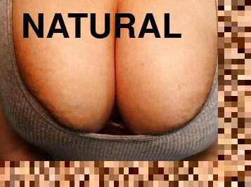 Bouncing my big natural tits hehe so fun