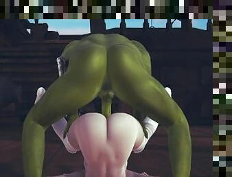 Orc cock is too big for this pussy