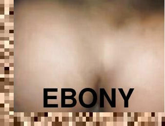 Ebony cheating slut twerking on big white dick