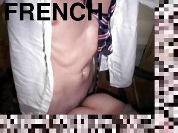 the sexy french twink EDDY fucked by KIMY at wok in suit and class