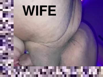 Redhead wife twerking on husbands giant dick and gives some bomb ass head