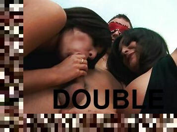 Double wild blindfold threesome