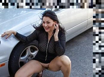 MILF Gives Up Her Holes To Get Out Of A Car Accident