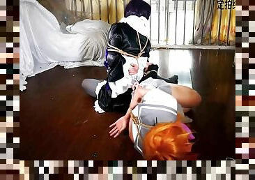 Two Asian Girls Cosplay Bondage