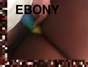 Ebony anal strap