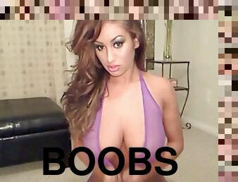 Curvy Carmen Bella shows her hot boobs and ass on webcam