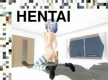 3D HENTAI cute girlfriend reverse cowgirl