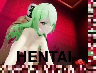 HONKAI IMPACT BRONYA BOBA HENTAI SEX COWGIRL AND DOGGY STYLE GREEN HAIR COLOR EDIT SMIXIX